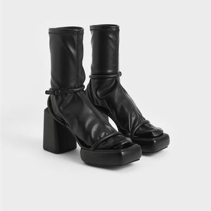 Charles and Keith Lucile Platform Calf Boots